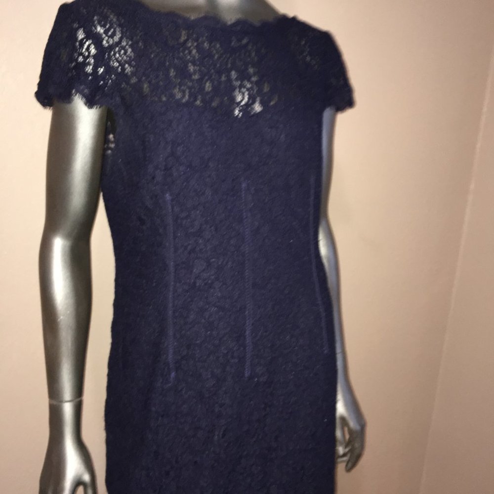 FREE SHIPPING  Adriaan Papell Navy blue lace dress